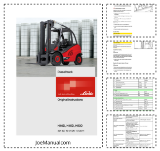Linde H40D H45D H50D Forklift Operators Manual