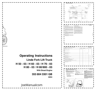 Linde H50-03 H60-03 H70-03 H80-03 H80 900-03 Forklift Operators Manual