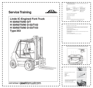 Linde H50 H60 H70 H80 D T D-02 D-03 T-02 T-03 Type 353 Forklift Service Training Manual