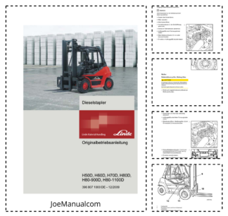 Linde H50D H60D H70D H80D H80-900D H80-1100D Forklift Operators Manual DE