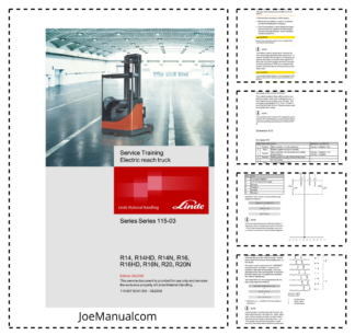 Linde R14 R14HD R14N R16 R16HD R16N R20 R20N Series 115-03 Forklift Service Training Manual