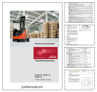 Linde R14G-12 R16G-12 R20G-12 Forklift Operators Manual DE