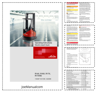Linde R14X R16X R17X R17XHD Forklift Operators Manual