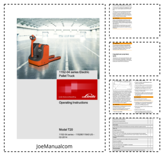 Linde T20 Series 1152-04 Forklift Operators Manual
