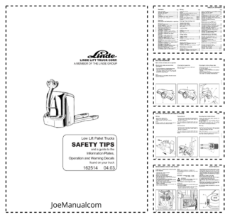 Linde T20AP Forklift Operations Manual 04-99