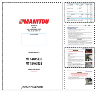 Manitou MT1440 MT1840 100P ST3B Telescopic Handler Operators Manual PT