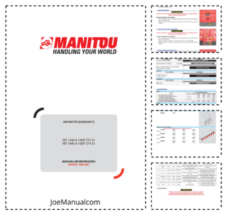 Manitou MT1440 MT1840A 100P ST4 S1 Telescopic Handler Operators Manual PT