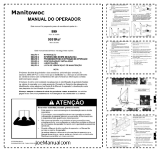Manitowoc 999 Crane Operators Manual SN 9991Ref PT