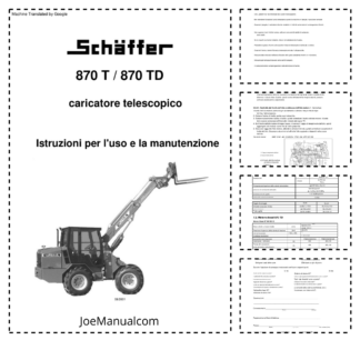 Schaffer 870 T TD Telehandler Operators Manual IT