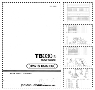 Takeuchi TB030 B Excavator Parts Catalog