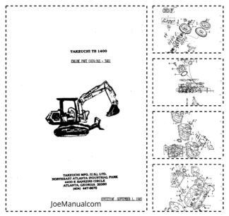 Takeuchi TB1400 Excavator 3AB1 Engine Parts Catalog