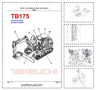 Takeuchi TB175 Excavator Parts Catalog SN 17530001 and UP