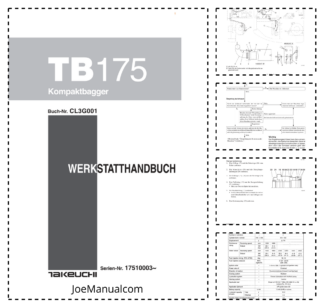 Takeuchi TB175 Excavator Workshop Manual SN 17510003 and UP DE