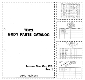 Takeuchi TB21 Excavator Parts Catalog