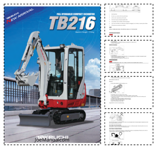 Takeuchi TB216 Excavator Operators Manual SN 216000002 216100002 and UP NO