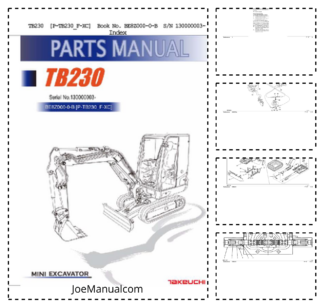 Takeuchi TB230 Excavator Parts Catalog SN 1300000003 and UP