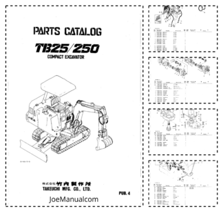 Takeuchi TB25 250 Excavator Parts Catalog