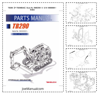 Takeuchi TB290 Excavator Parts Catalog SN 190000001 and UP