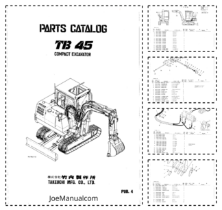 Takeuchi TB45 Excavator Parts Catalog