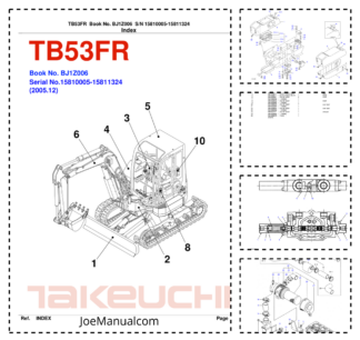 Takeuchi TB53FR Excavator Parts Catalog SN 15810005-15811324