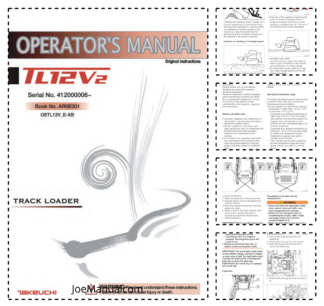 Takeuchi TL12V2 Track Loader Operators Manual SN 412000006 and UP