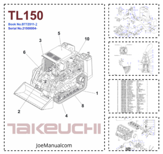 Takeuchi TL150 Track Loader Parts Catalog SN 21500004 and UP