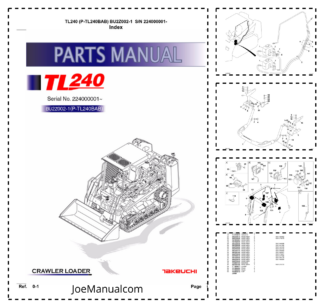 Takeuchi TL240 Track Loader Parts Catalog SN 224000001 and UP