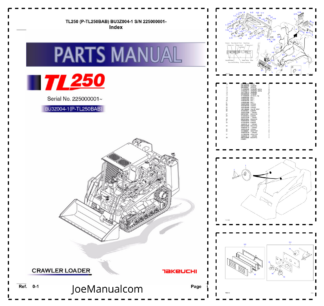 Takeuchi TL250 Crawler Loader Parts Catalog SN 225000001 and UP