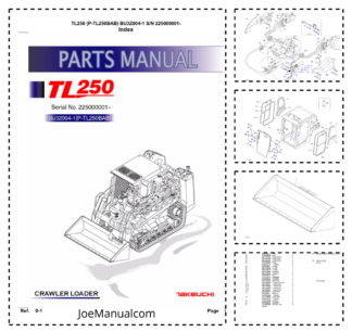 Takeuchi TL250 Track Loader Parts Catalog SN 225000001 and UP