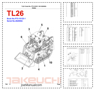 Takeuchi TL26 Track Loader Parts Catalog SN 2620002 and UP