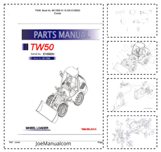 Takeuchi TW50 Wheel Loader Parts Catalog SN E105833 and UP