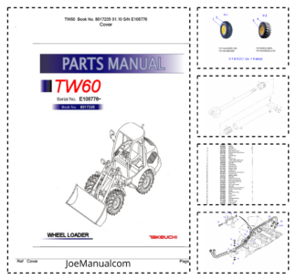 Takeuchi TW60 Wheel Loader Parts Catalog SN E106776 and UP