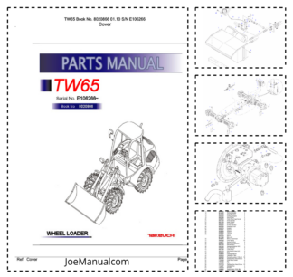 Takeuchi TW65 Wheel Loader Parts Catalog SN E106266 and UP