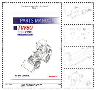 Takeuchi TW80 Wheel Loader Parts Catalog SN E107240 and UP