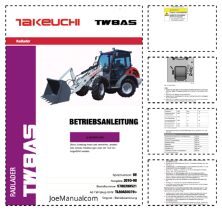 Takeuchi TW8AS Wheel Loader Operators Manual DE