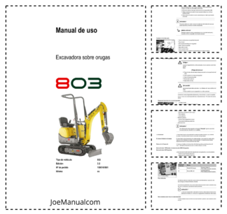 Wacker Neuson 803 Excavator Operation Manual v3.2 ES