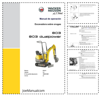 Wacker Neuson 803 dualpower Excavator Operation Manual ES v5.0