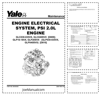 Yale GLC030 GLC040SVX GLP16-18VX GLP20SVX Engine Maintenance Manual