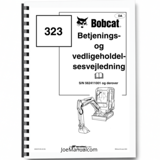 Bobcat 323 Excavator Operators Manual 5624 DA Printed Book