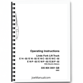 Linde E14 E16 E16C E16P E18C E18P E20P 02 Forklift Operators Manual Printed Book