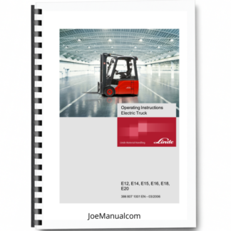 Linde E12 E14 E15 E16 E18 E20 Forklift Operators Manual 2006 Printed Book