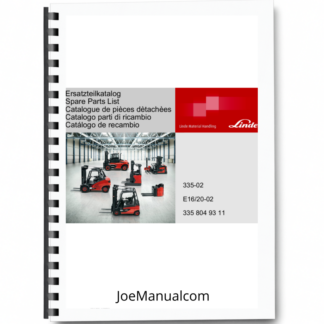 Linde E16 E20-02 Series 335-02 Forklift Parts Catalog Printed Book