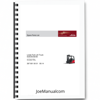 Linde E20 E25 E30 E35 Forklift Parts Catalog Printed Book