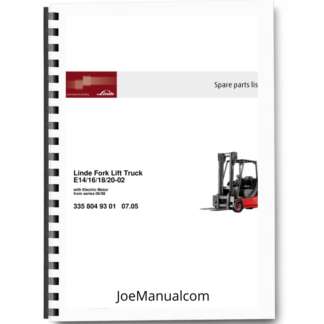 Linde E14 E16 E18 E20 02 Forklift Parts Catalog from series 06-98 Printed Book