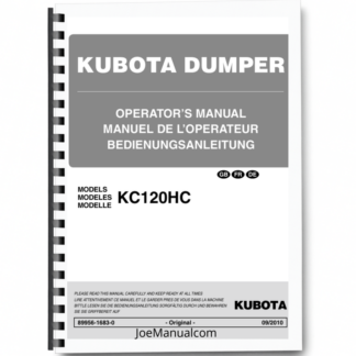Kubota KC120HC Dumper Operators Manual Printed Book