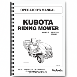 Kubota GR1600-II GR2120 Riding Mower Operators Manual Printed Book