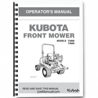 Kubota F2890 F3690 Mower Operators Manual Printed Book