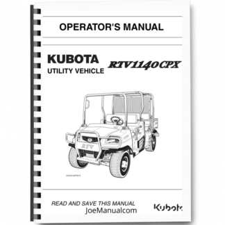 Kubota RTV1140CPX Utility Vehicle Operators Manual Printed Book