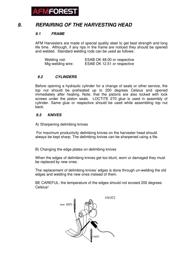 AFMFOREST AFM 45 Processing Head Operators Manual - Image 10