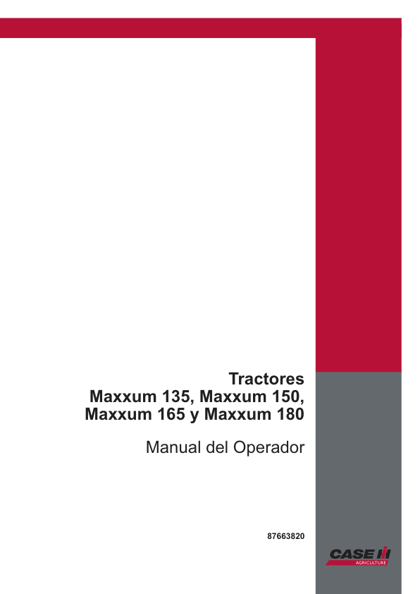 CASE 135 150 165 180 Maxxum Tractor Operators Manual ES - Image 2